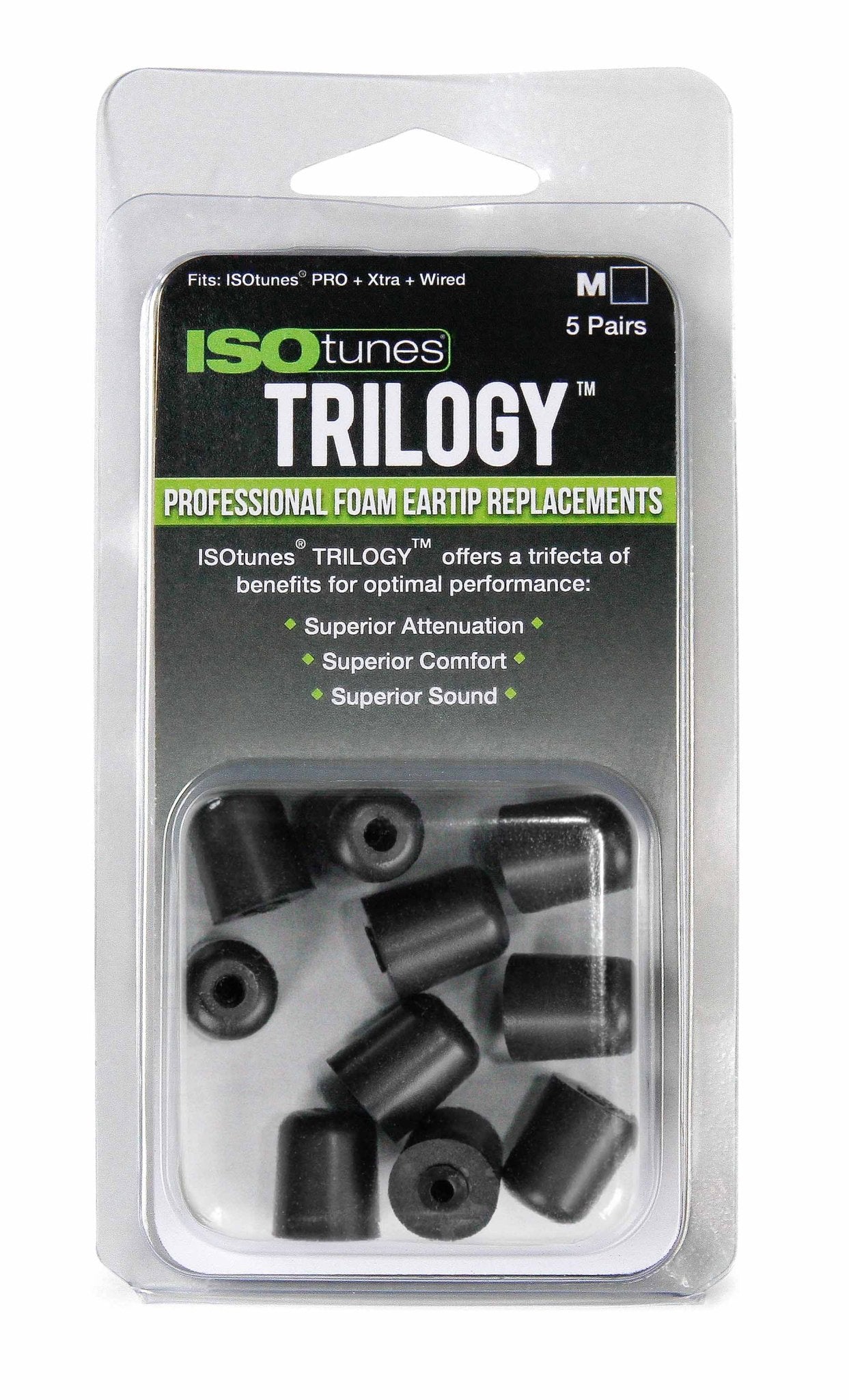 TRILOGY™ Foam Replacement Eartips (5 pair pack) - EU ISOtunes